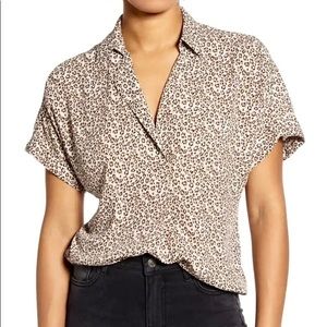 All in Favor Leopard Print V-neck Top
